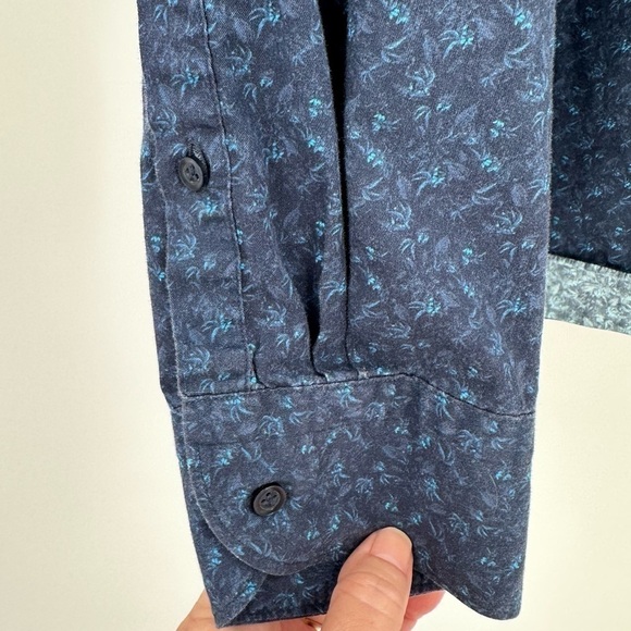 CAMICISSIMA Trendy Men’s 100% Cotton Long Sleeve Navy Button Down Size 44 (17.5) - Picture 5 of 11